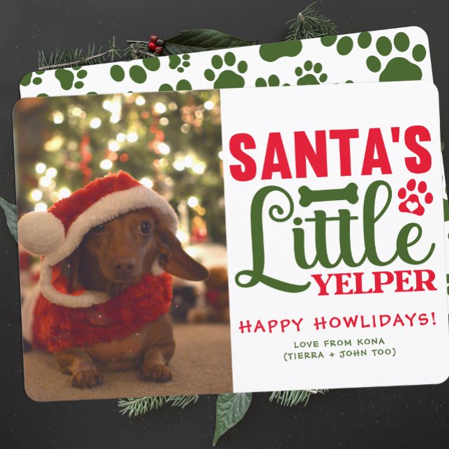 Customised Cute Dog Photo Christmas Puppy Picture Holiday Card (Creator Uploaded)