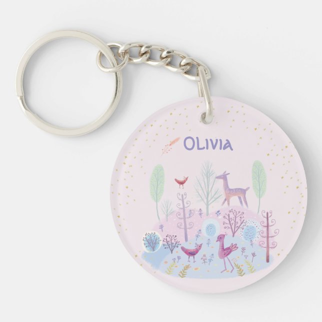 Customised cute floral  key ring (Front)