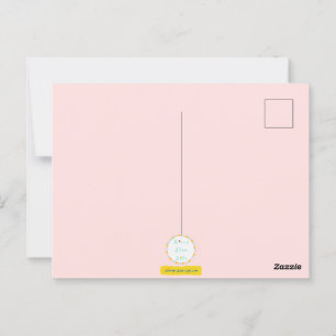 Customised cute flowers with bird postcard