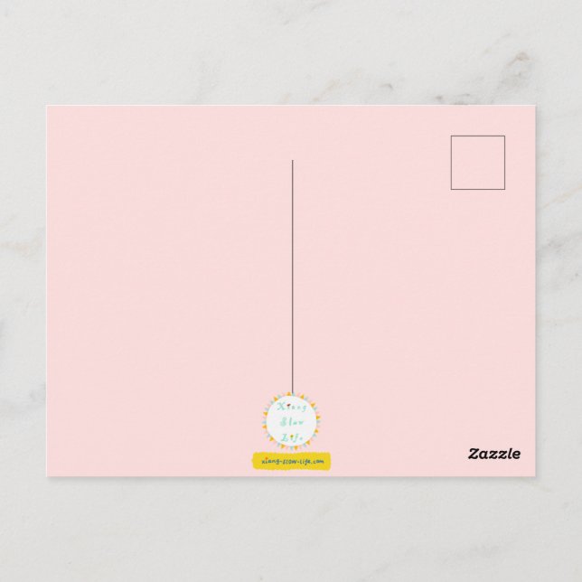 Customised cute flowers with bird postcard (Back)