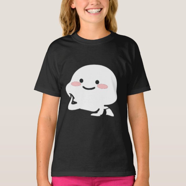 Customised Cute Illustration of Quby Sticker T-Shirt (Front)
