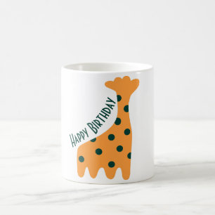 Customised cute orange giraffe coffee mug