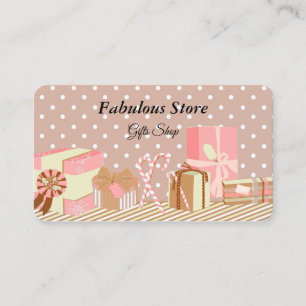 Customised Cute romantic gift shop dots pattern Business Card