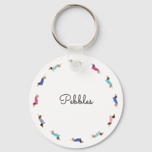 Customised Dachshund Button Keychain