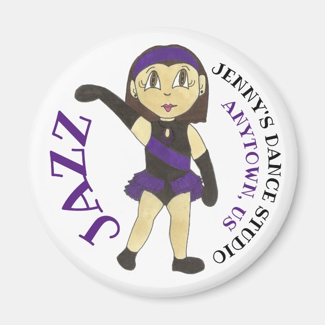 Customised Dance Studio JAZZ Dancer Teacher School Magnet (Front)