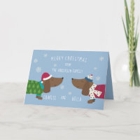 Customised Daschund Cute Cartoon Christmas