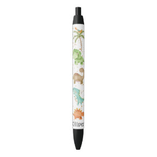 Customised Dinosaurs Kids Black Ink Pen