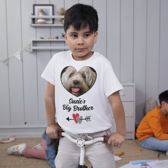Customised dog big brother photo & text T-Shirt (Creator Uploaded)