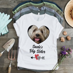 Customised dog big sister photo & text T-Shirt