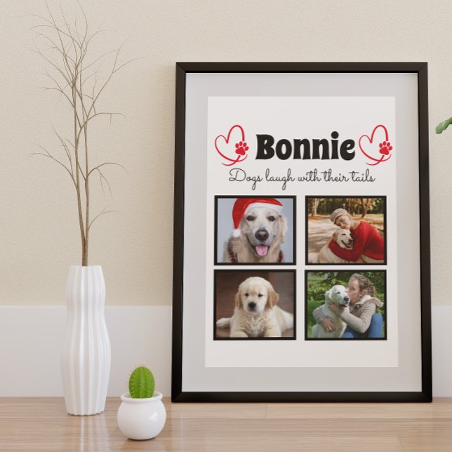 Customised dog four photo collage poster (Creator Uploaded)