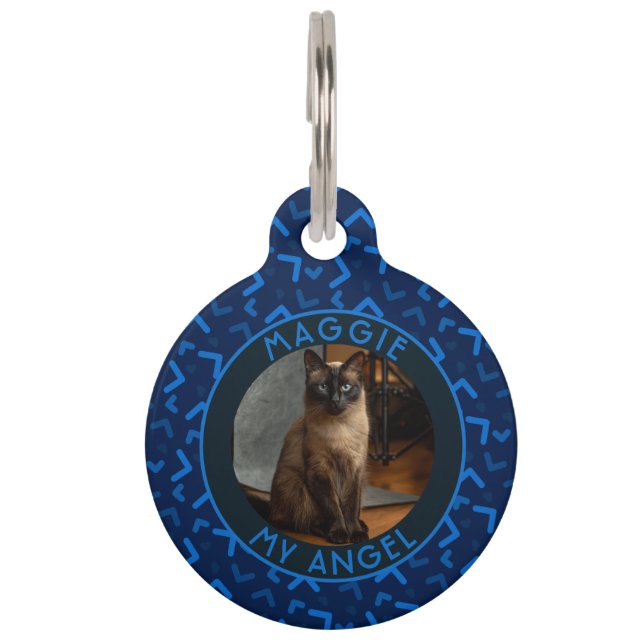 Customised Dog Gift Memphis Print Pet Tag (Front)