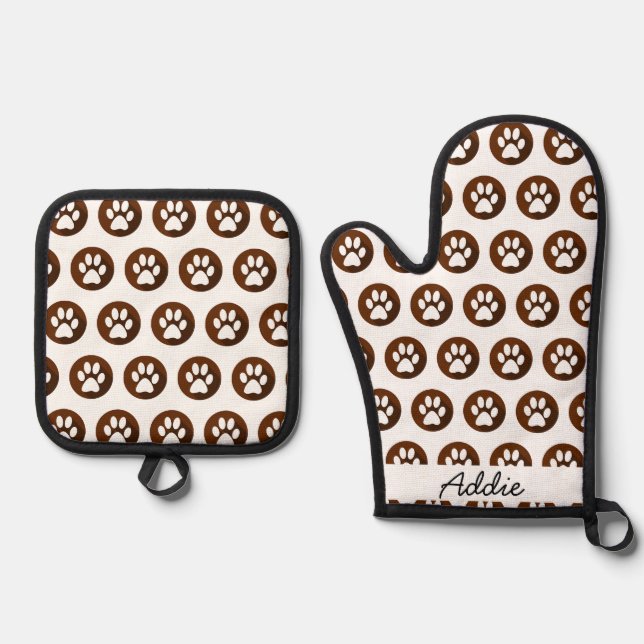 Customised Dog Mitt - Put Your Cute Dog on Custom  Oven Mitt & Pot Holder Set (Front)