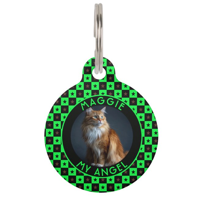 Customised Dog Owner Gift Square Print Pet Tag (Front)