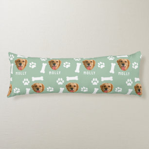 Customised Dog Pet Photo & Name Sage Green Body Cushion