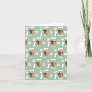 Customised Dog Pet Photo & Name Sage Green Card