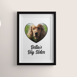 Customised dog photo big sister poster