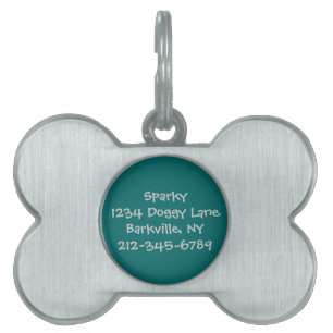 Customised Dog Tag (teal)