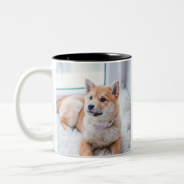 Customised Double Sided Personalised Photo Two-Tone Coffee Mug (Left)
