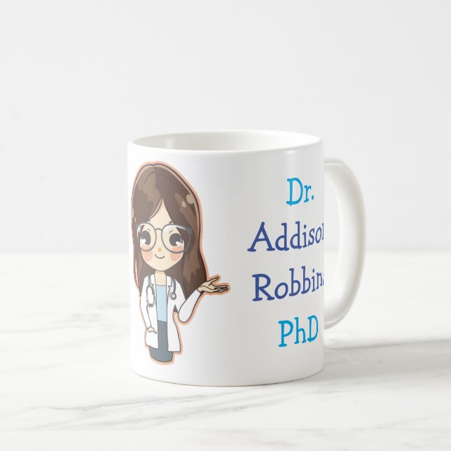 Customised Dr (Your Name) PhD Graduation Coffee Mug (Front Right)
