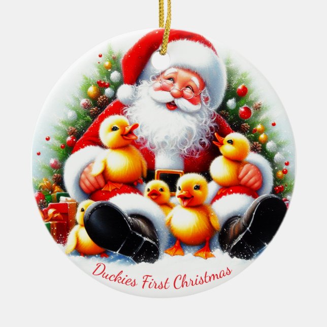 Customised Duckling Christmas Ornament (Front)