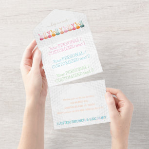 Customised EASTER EGGS HUNT Bunny Party Supplies All In One Invitation