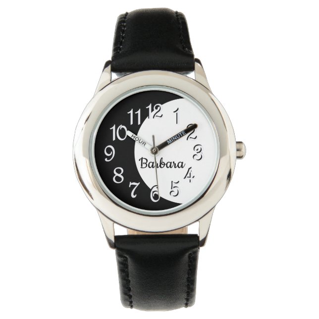 Customised Eclipse In Black And White Watch (Front)