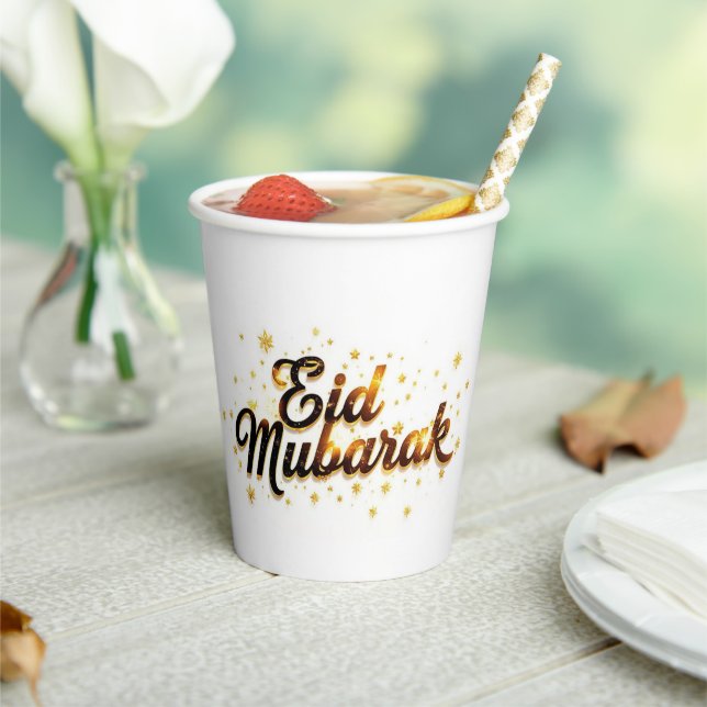 Customised Eid Mubarak Paper cups EID DECOR (Insitu)