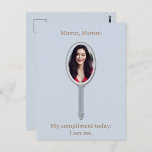 Customised Elegant Inspirational Photo Hand Mirror Postcard
