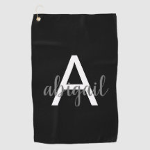 Customised Elegant Modern Monogram Name Black