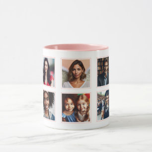 Customised Elegant Photo Collage Light Pastel pink Mug