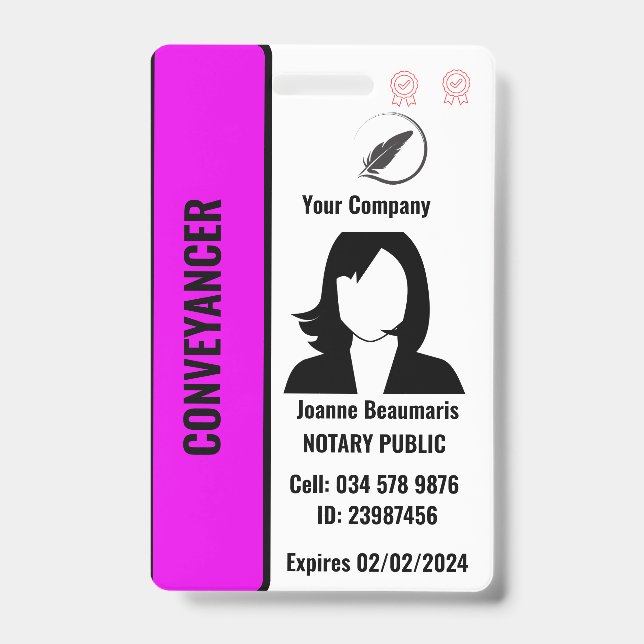 Customised Employee ID Badge (Front)