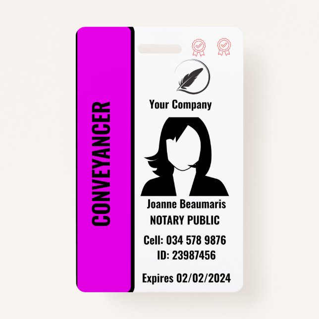 Customised Employee ID Badge (Front)