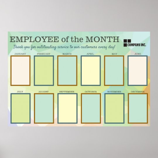 Customised employee of the month photo display poster | Zazzle.co.uk