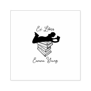 Customised Ex Libris book girl Wood Art Stamp