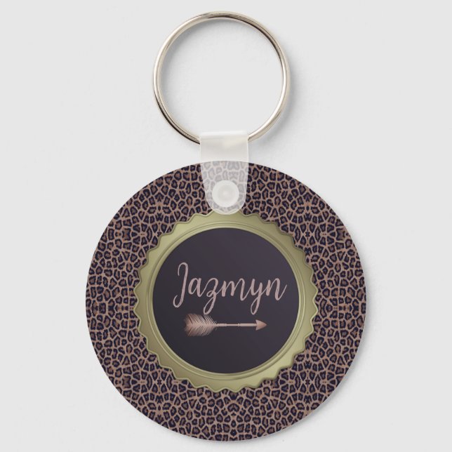 Customised Exotic Stylish Leopard  Key Ring (Front)