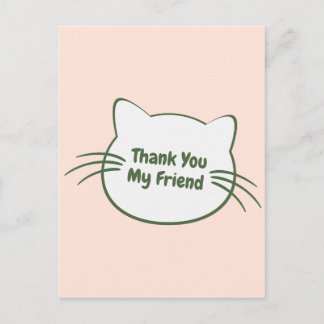 Customised Face Cat Shape Design | Cat Lovers Gift Postcard
