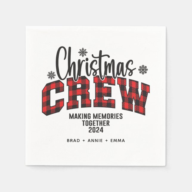 Customised Family Christmas Crew 2024  Napkin (Front)