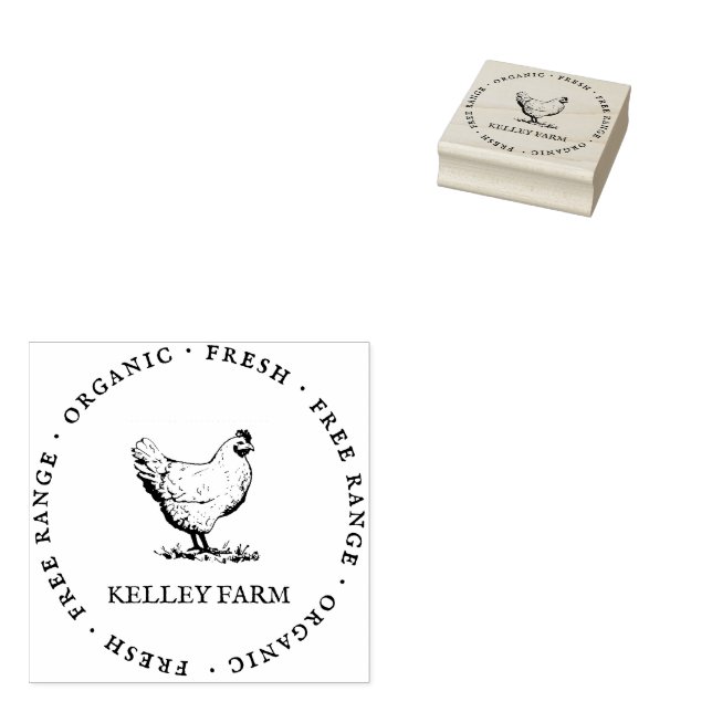 Customised Family Farm Chicken Egg Carton  Rubber Stamp (Stamped)