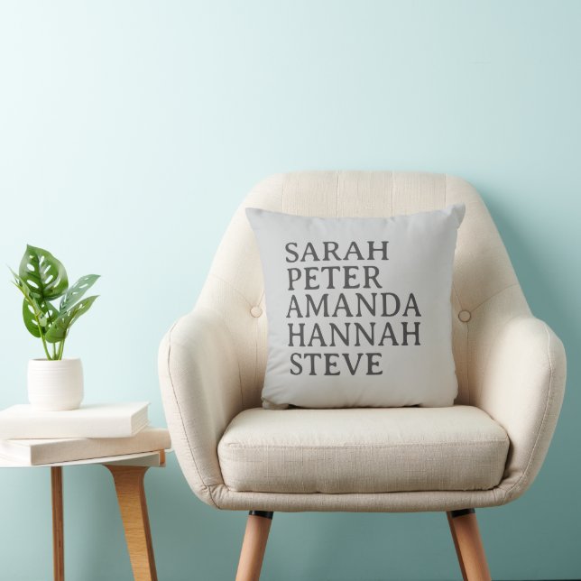 Customised Family Name Minimal Monogram Stylish  Cushion (Chair)