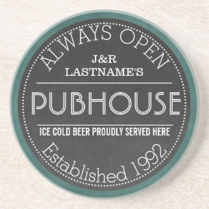 Customised Faux Chalkboard Pub Sign Coaster