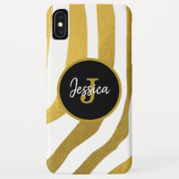 Customised Faux Gold Zebra Print Stripes Pattern
