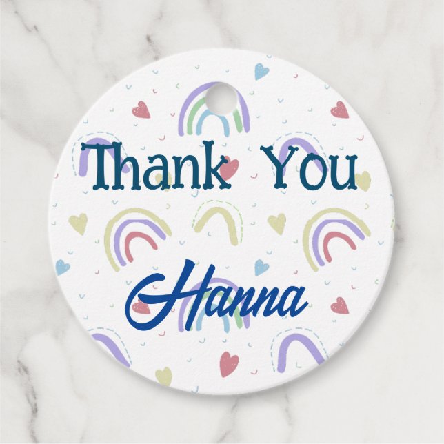 Customised favour Thank You Tags  (Front)