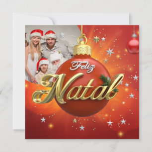 Customised Feliz Natal Portuguese Merry Christmas Holiday Card