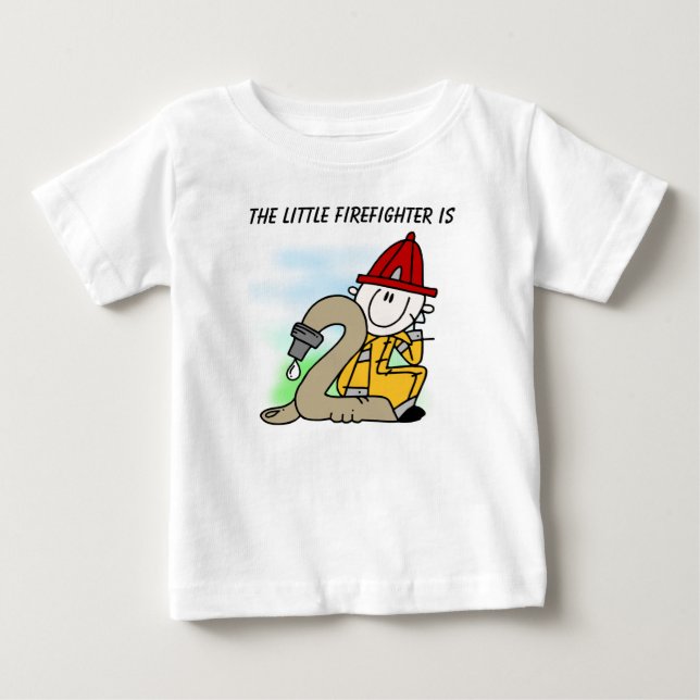 Customised Firefighter 2nd Birthday T-shirt (Front)