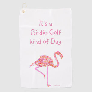 Customised Flamingo Golf Towel