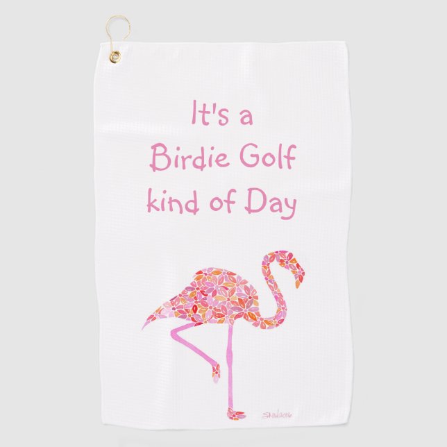 Customised Flamingo Golf Towel (Front)