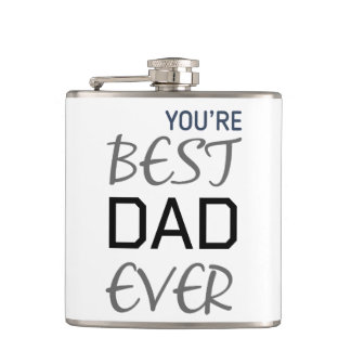 Customised Flask Best Dad Ever Typography Flask