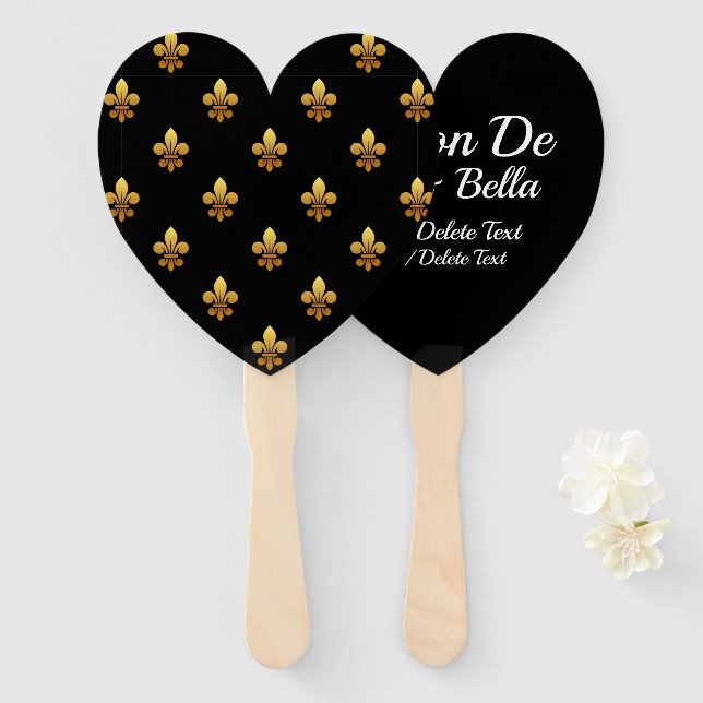 Customised Fleur de Lis Fan (Front and Back)