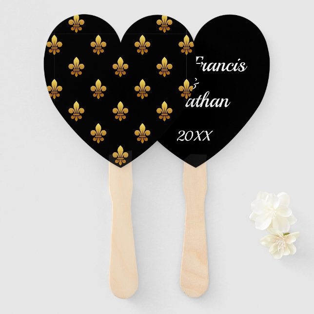 Customised Fleur de Lis Fan (Front and Back)