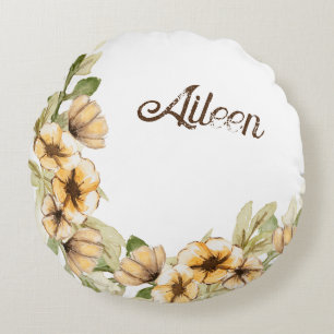 Customised Floral Bridesmaid Gift Idea  Round Cushion